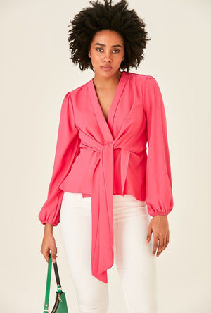 Knot Front Top - Pink