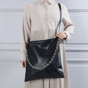 Large Casual Shoulder Bag - Black