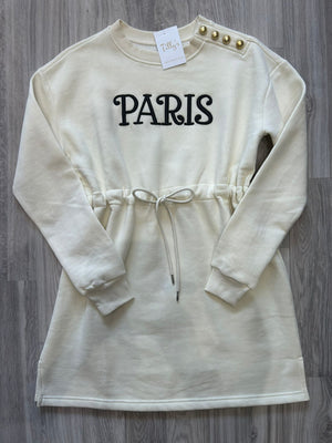 Paris Sweat Dress - Cream