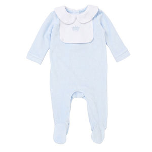 Baby Prince Bib Collar Sleepsuit - Blue