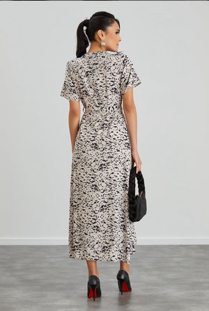 Wrap Midi Dress - Leopard