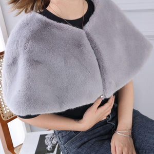 Sleeveless Faux Fur Shrug - Silver