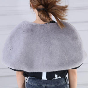 Sleeveless Faux Fur Shrug - Silver