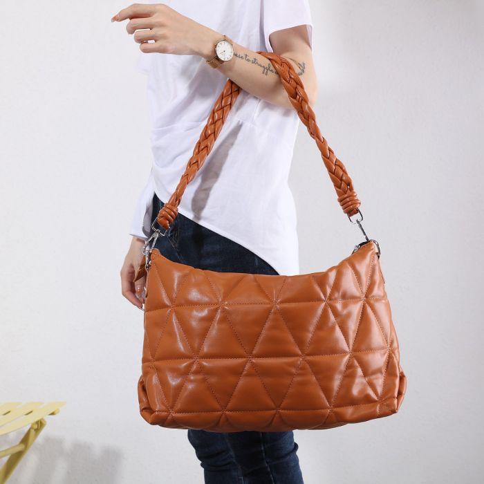 Puffer Handbag - Tan