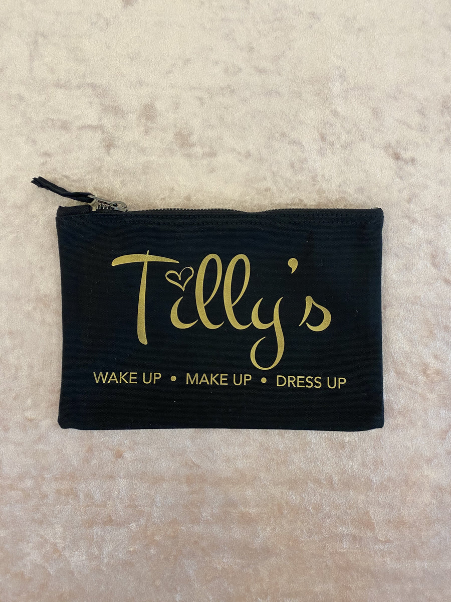 Small Make Up Bag - Black/Gold